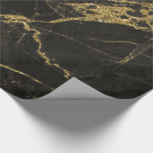 Black Granite & Gold Veins 4 Cadeaupapier (Hoek)