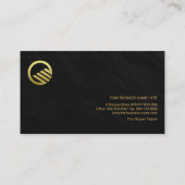 Black Granite Texture Faux Gold Line Founder CEO Visitekaartje (Achterkant)