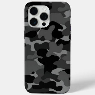Black Gray Camo iPhone 15 Pro Max Hoesje