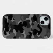 Black Gray Camo iPhone Hoesje (Achterkant horizontaal)