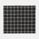 Black Gray Check Fleece Deken (Voorkant (Horizontaal))