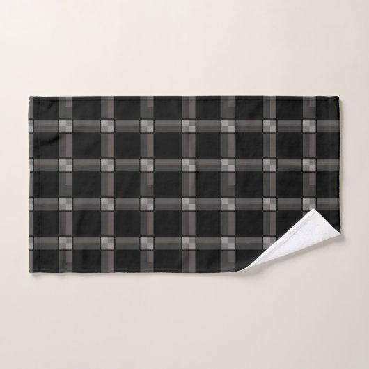 Black Gray Check Handdoek (Handdoek)