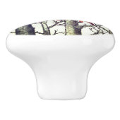 Black Gray Fox Foxes Forest Woodland Drawer Pull Keramische Knop (Zijkant)