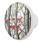 Black Gray Fox Foxes Forest Woodland Drawer Pull Keramische Knop (Rechts)