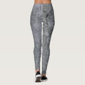 Black Gray Lace Pattern Leggings (Achterkant)