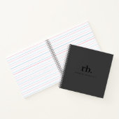 Black & Gray Minimal Monogram Clean Professional Notitieboek (Binnen)