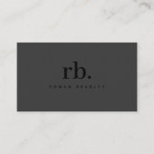Black & Gray Minimal Monogram Clean Professional Visitekaartje (Voorkant)