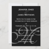 Black Gray Monogram Names Wedding Invitation Kaart (Achterkant)