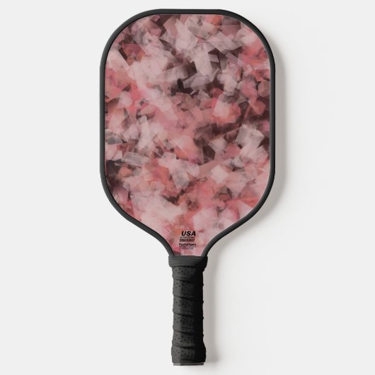 Black Gray Pink White Modern Geometric Abstract Pickleball Paddle (Voorkant)