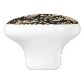 Black Gray Sepia Rabbit Bird Snagellak Pull Keramische Knop (Zijkant)