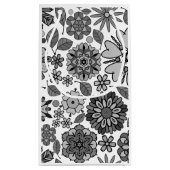 Black Gray White Retro Floral Art Seamless Pattern Klein Cadeauzakje (Achterkant)