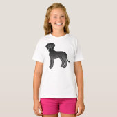 Black Great Dane Cute Cartoon Dog T-shirt (Voorkant volledig)