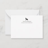 Black Great Dane Dog Walker Elegant Monogram Notitiekaartje (Voorkant)