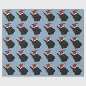 Black Great Dane Kerstmis Cadeaupapier (Vlak)