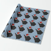 Black Great Dane Kerstmis Cadeaupapier (Uitgerold)