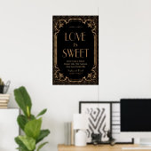 Black Great Gatsby Art Déco L'amour est doux (Bureau à domicile)