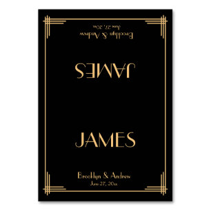 Black Great Gatsby Art Déco Mariage Cartes de Plac