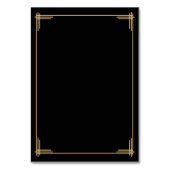 Black Great Gatsby Art Déco Mariage Cartes de Plac (Dos)