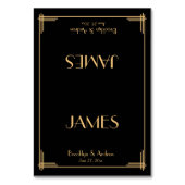 Black Great Gatsby Art Déco Mariage Cartes de Plac (Par défaut)