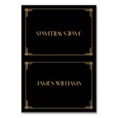 Black Great Gatsby Art Déco Place Setting Cartes (Par défaut)
