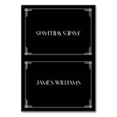 Black Great Gatsby Art Déco Place Setting Cartes (Par défaut)