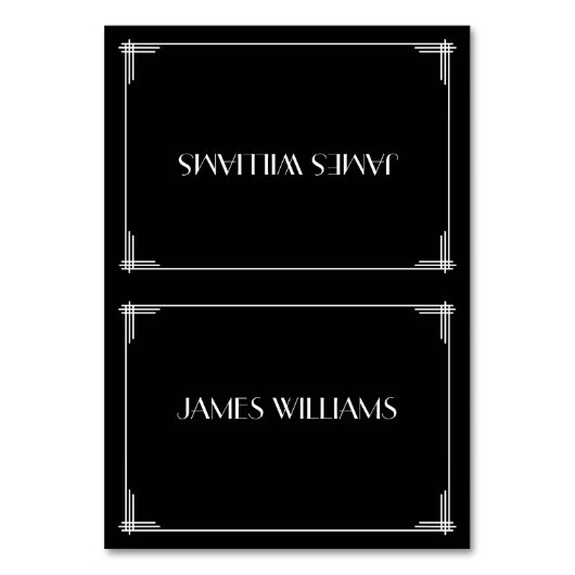 Black Great Gatsby Art Déco Place Setting Cartes (Par défaut)