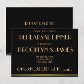 Black Great Gatsby Invitations de répétition Maria (Devant / Derrière)