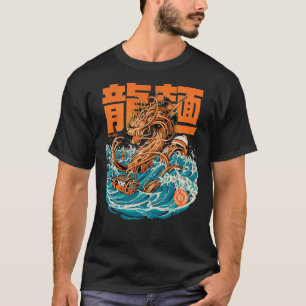 Black Great Ramen Dragon off Kanagawa Essential T- T-shirt