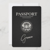 Black Greece Passport Save the Date Kaart (Voorkant)