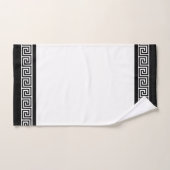 Black Greek Pattern on Black and White Bad Handdoek (Handdoek)