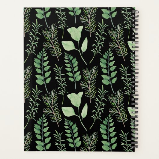 Black Green Botanical Planner (Achterkant)