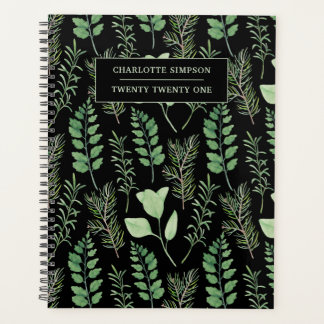 Black Green Botanical Planner