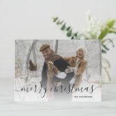 Black Green Buffalo Pset Photo Merry Kerstry Feestdagenkaart (Staand voorkant)