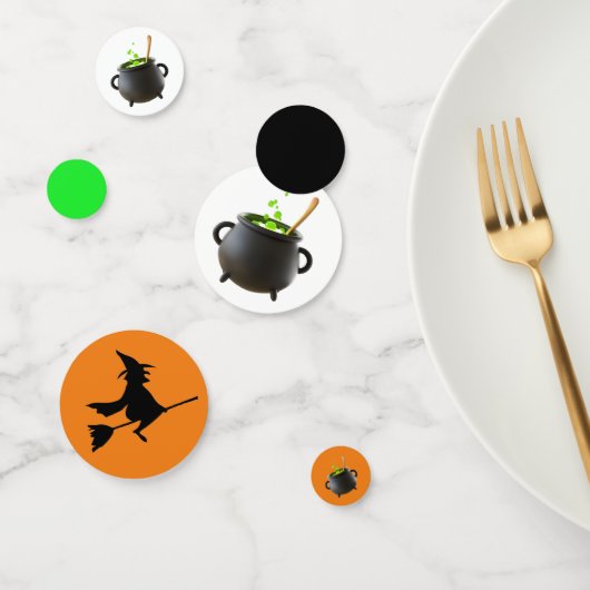 Black Green Cauldron en Witches Table Confetti (Groep)