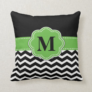 Black Green Chevron Pillow Kussen