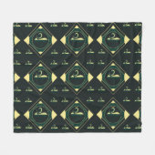 Black Green Classic Fleece Blanket Deken (Voorkant (Horizontaal))
