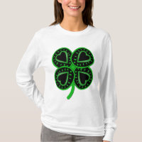 Black Green Clover Heart St Patrick Woman Long S T