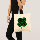 Black Green Clover Heart St Patrick's Day Canvas t Tote Bag (Voorkant (product))