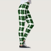 Black Green Clover Heart St Patrick's Day Leggings (Rechts)