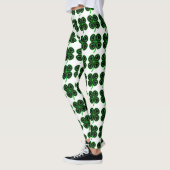 Black Green Clover Heart St Patrick's Day Leggings (Links)