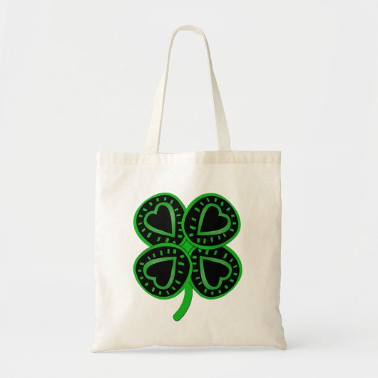 Black Green Clover Heart St Patrick's Day Sac four (Devant)