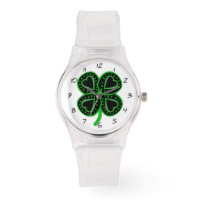 Black Green Clover met Heart G St Patrick's Watch