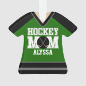 Black/Green Custom Hockey Maman Jersey (dos)