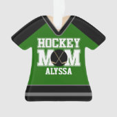 Black/Green Custom Hockey Maman Jersey (devant)