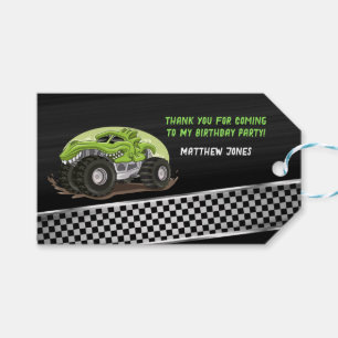 Black Green Gator Monster Truck Birthday Party Cadeaulabel