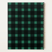 Black Green Gingham Personalized Planner (Achterkant)