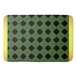 Black Green & Gold Bath Mat