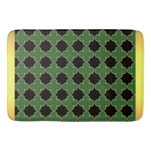 Black Green & Gold Bath Mat (Voorkant)