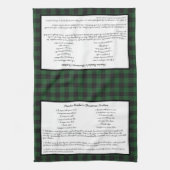 Black Green Kerstmis Gingham Pset Family Recipe Theedoek (Verticaal)
