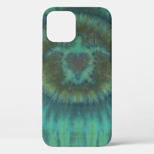 Black Green Love Turtles Heart Tie Dye iPhone 12 Hoesje